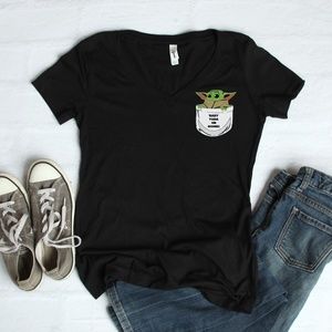 Baby Yoda women's v-neck shirt S-3XL